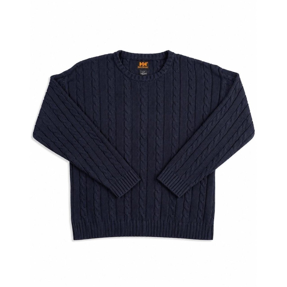 Helly Hansen Navy Blue Cable Knit men's sweater (no size tag) AS IS
